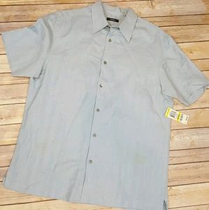 Alfani men's linen short sleeve button down Sz M
